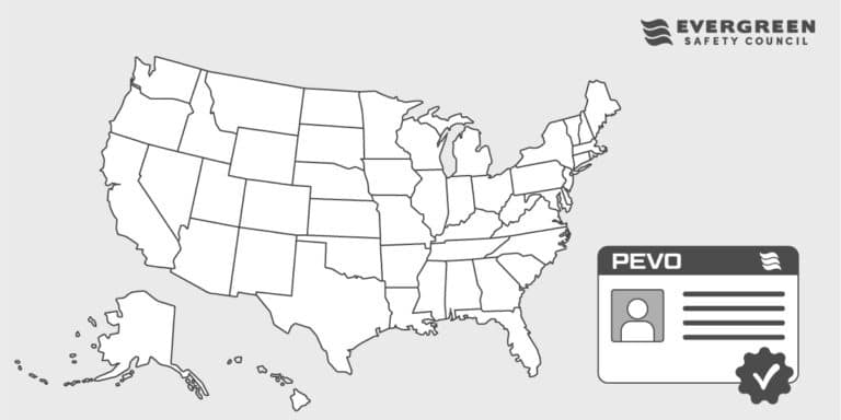 Illustration of the U.S. map with a PEVO certification