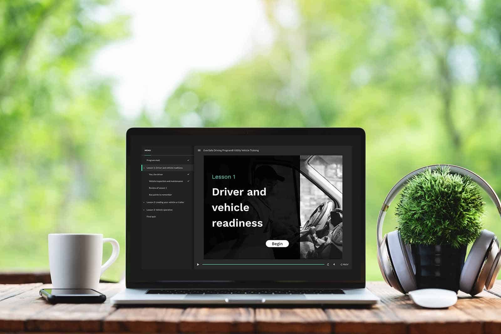 EverSafe Driving Program online version on a laptop